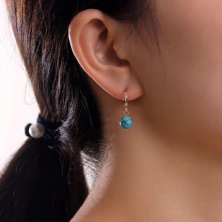 Vintage Gold Turquoise Drop Earrings