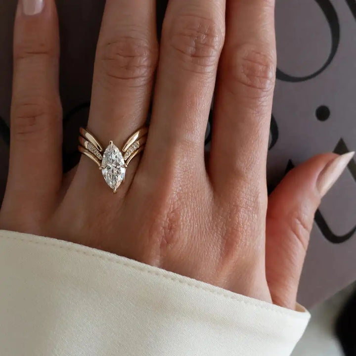Marquise-Schliff Ring-Set