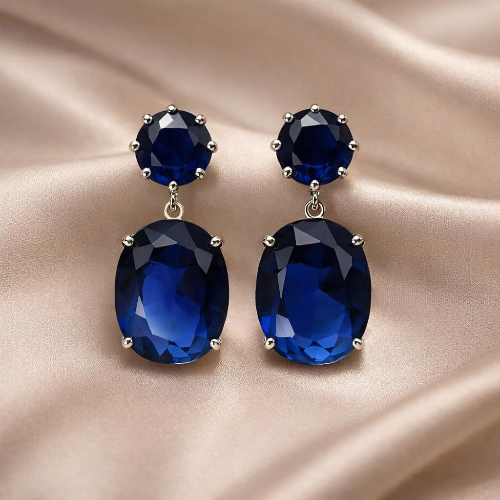 White Gold Majestic Zirconia Earrings