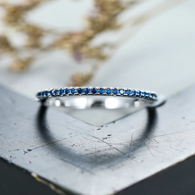 Blue Sapphire Ring | White Gold