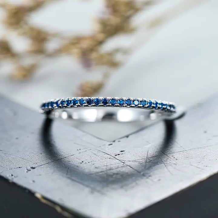 Blue Sapphire Ring | White Gold
