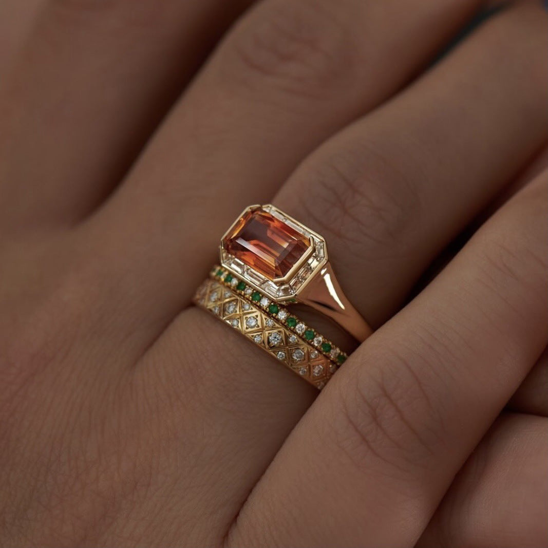 Goldenes dreiteiliges Vintage Ring-Set