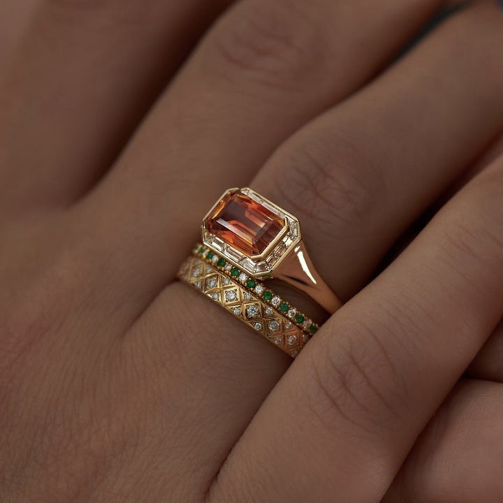 Goldenes dreiteiliges Vintage Ring-Set