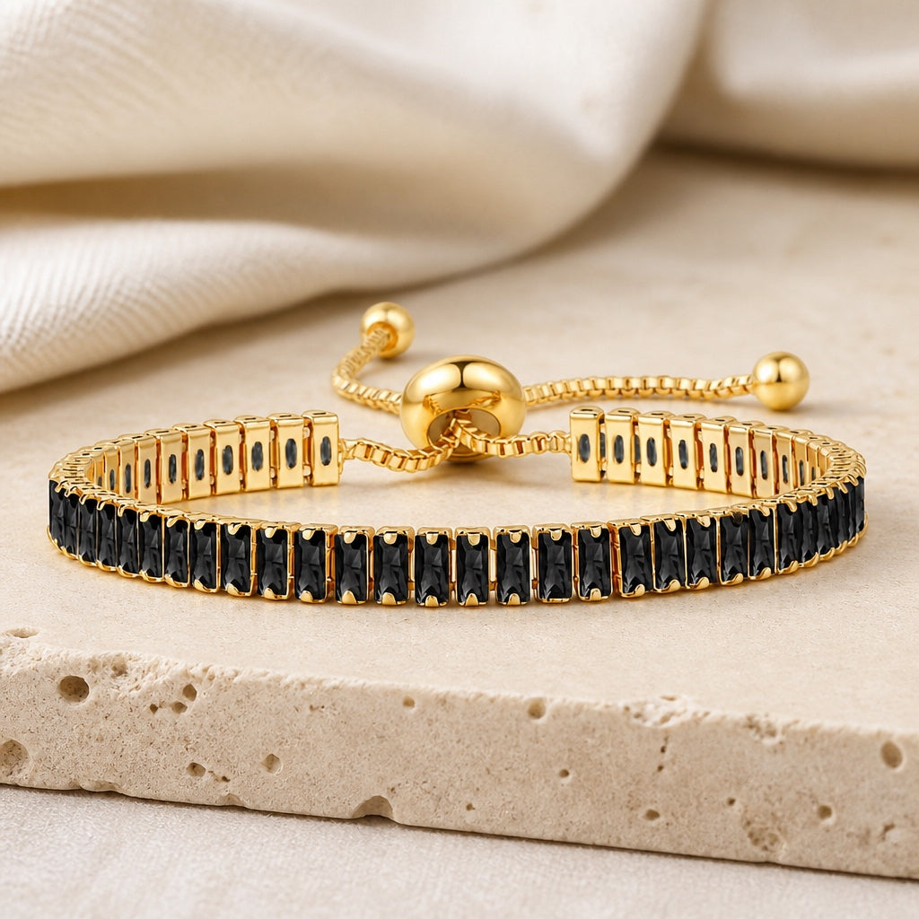 Elegantes vergoldetes Zirkonia-Tennisarmband