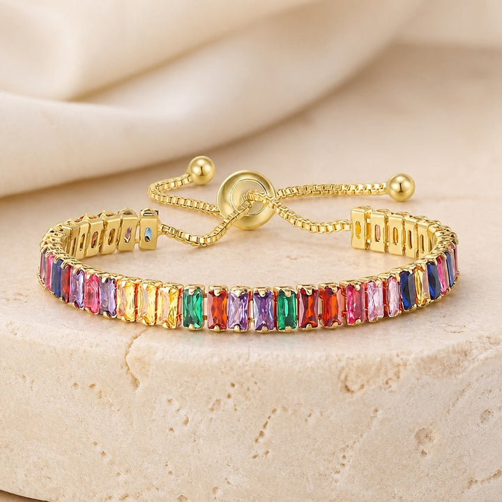 Elegantes vergoldetes Zirkonia-Tennisarmband