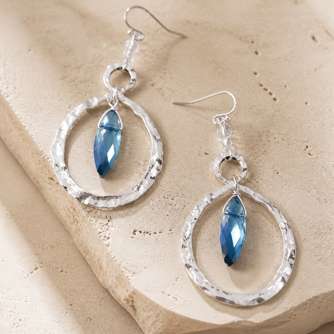 Boho Mondstein Silber-Ohrringe