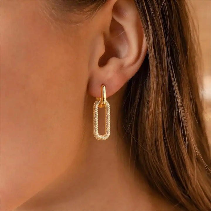 Retro Strass geometrische Creolen