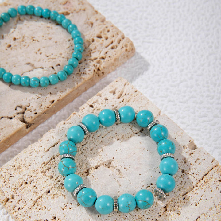 Großes Türkis-Perlen-Armband 5er-Set