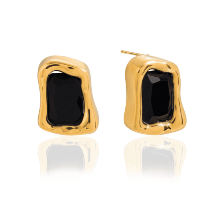 Zeitlose Gold Zirkon eckige Ohrringe