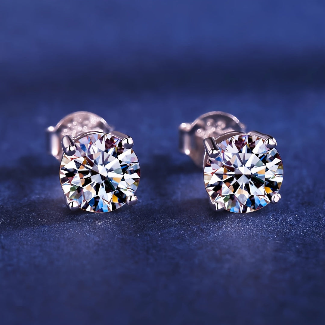 White Gold Cubic Zirconia Stud Earrings