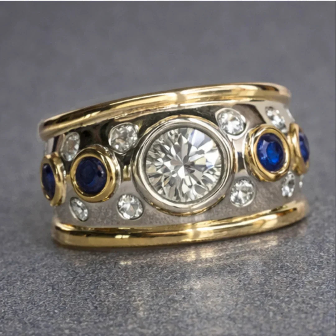 Vintage Goldring mit ovalem Stein