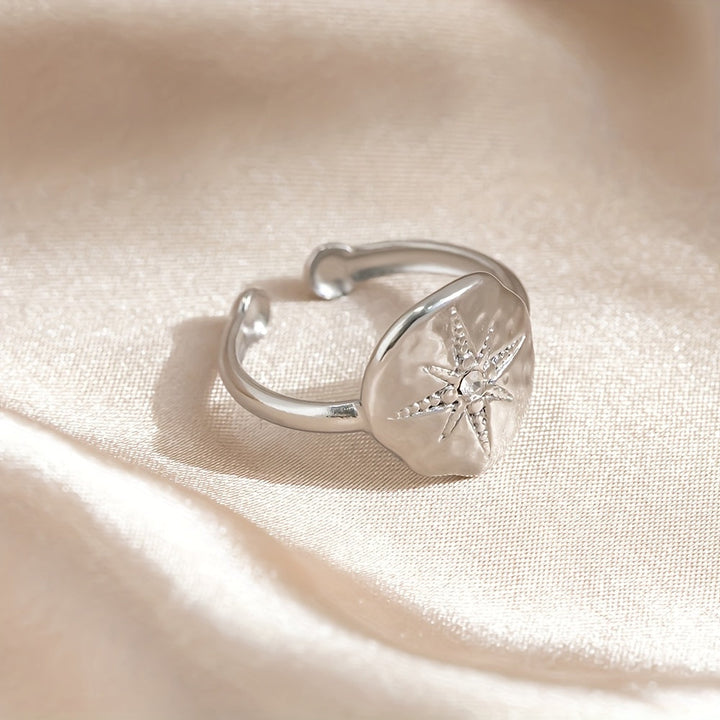 Retro Oktagramm-Zirkonia-Ring