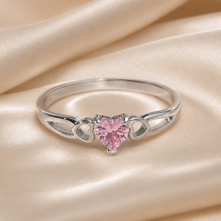 Rosalie Heart Zirconia White Gold Ring