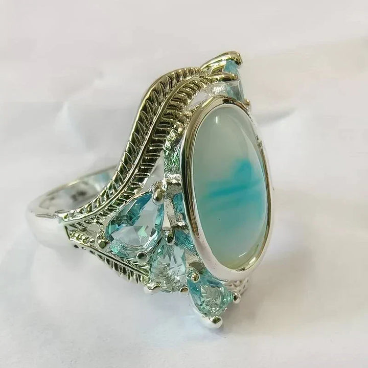 Vintage Ring mit Türkis und Opal