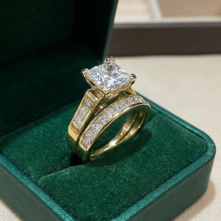 Exquisites Zirkonia Versprechensring-Set