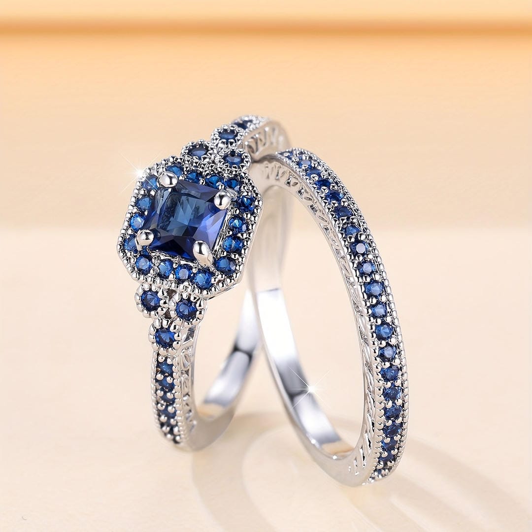 Vionetta Sapphire Mosaic Ring Set