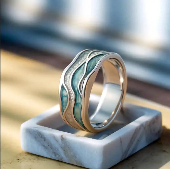 Turquoise Seasilver Ripple Ring