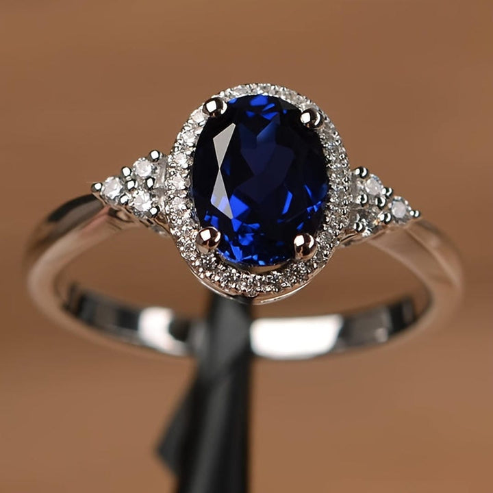 Midnight Majesty Sapphire Oval Ring