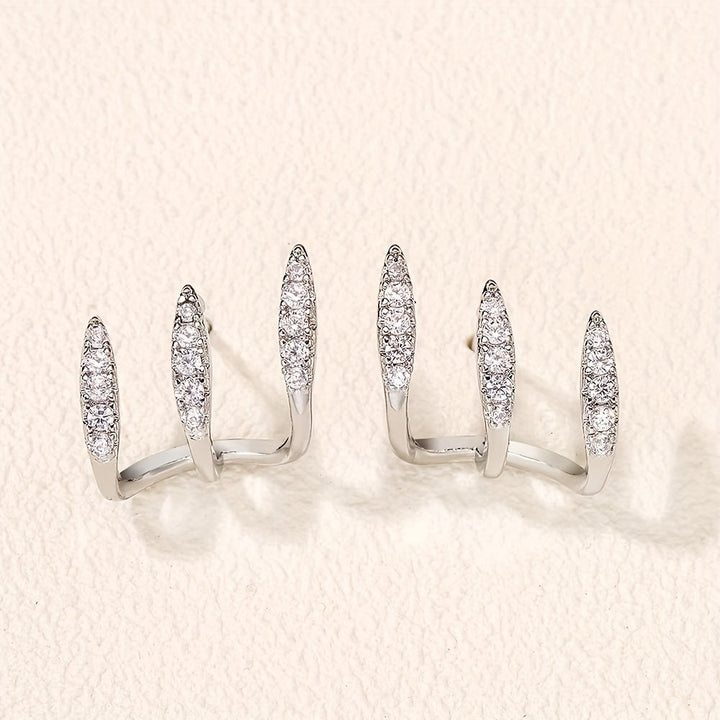 Elegante Ohrringe mit Strass und Drei-Krallen-Fassung