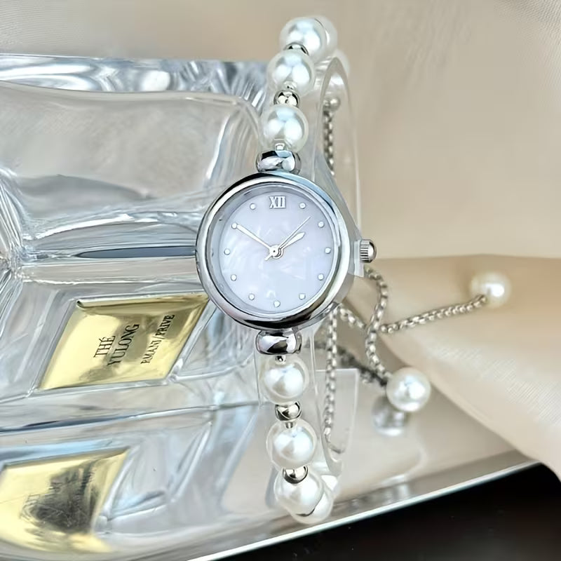 Klassische Perlen-Armbanduhr