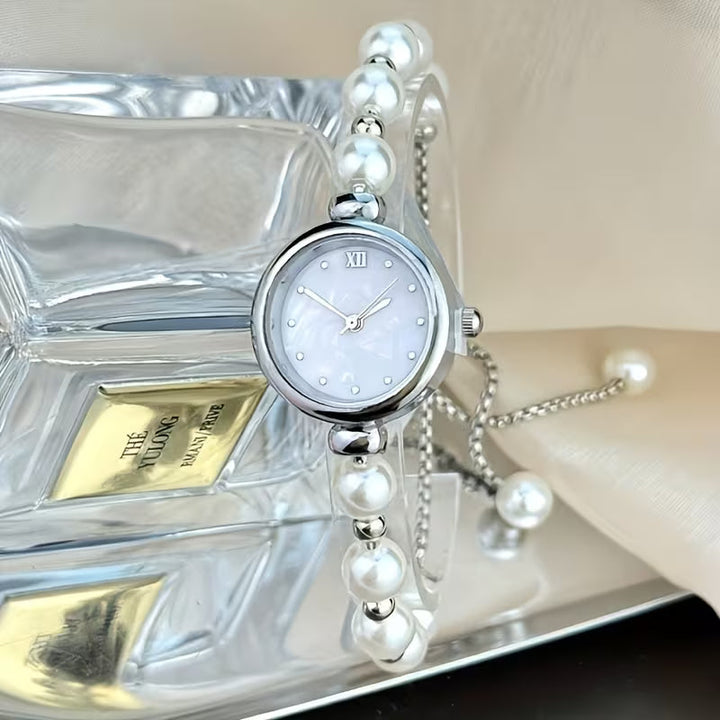 Klassische Perlen-Armbanduhr