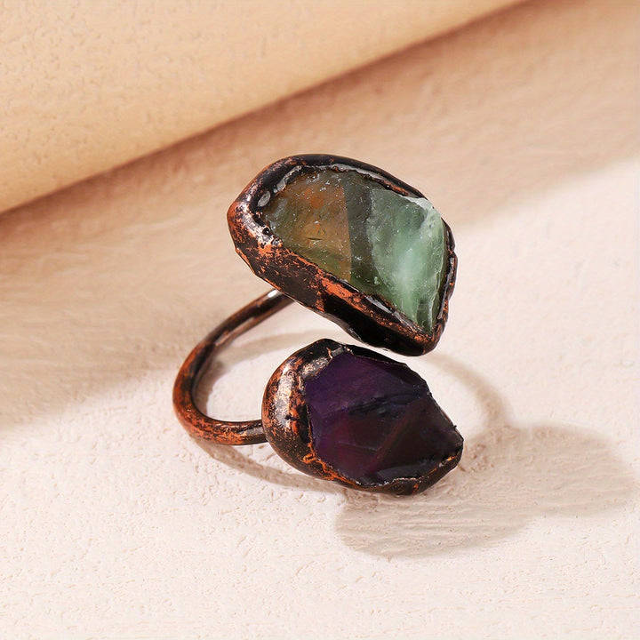 Strahlender Doppelstein-Ring