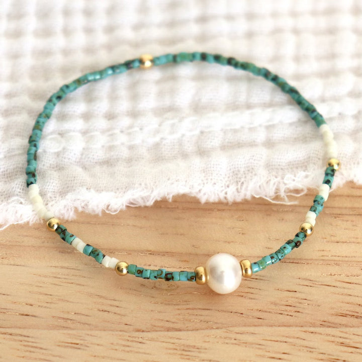 Minimalistisches Türkis-Perlen-Armband