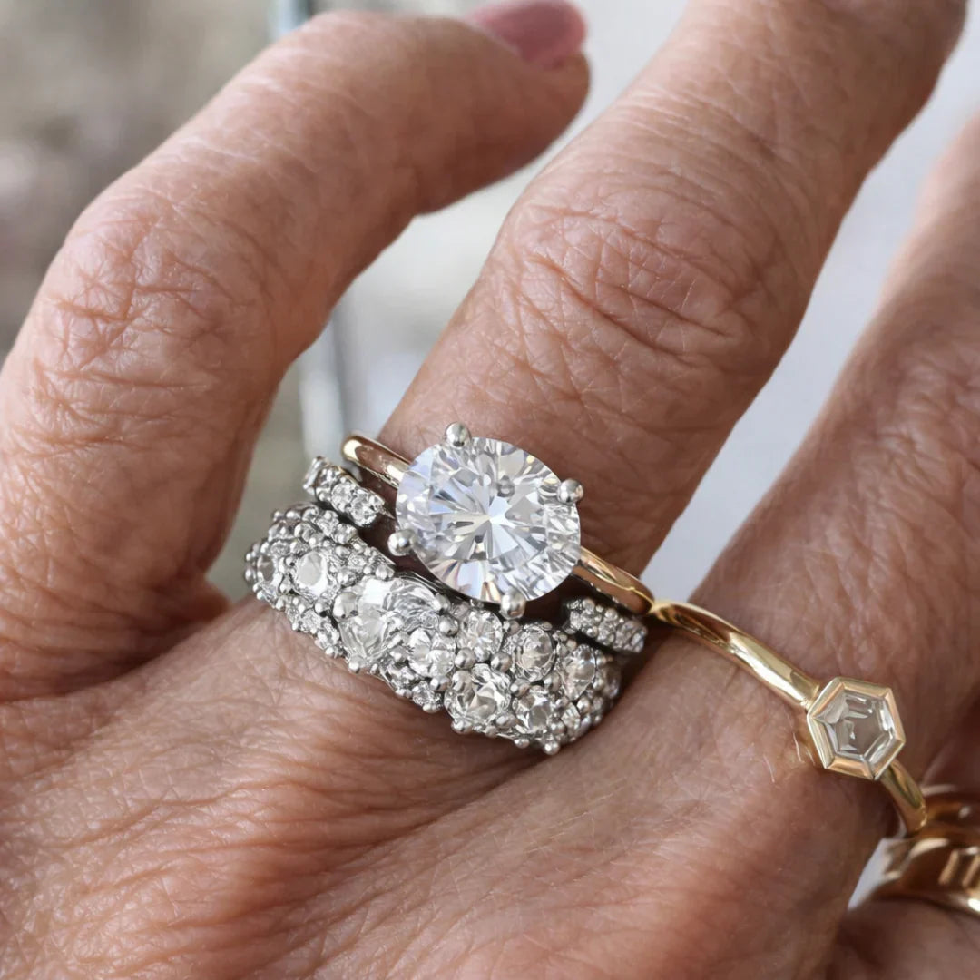 Vintage glänzendes Ringset