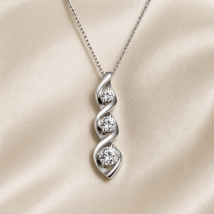 White Gold Infinity Zirconia Necklace