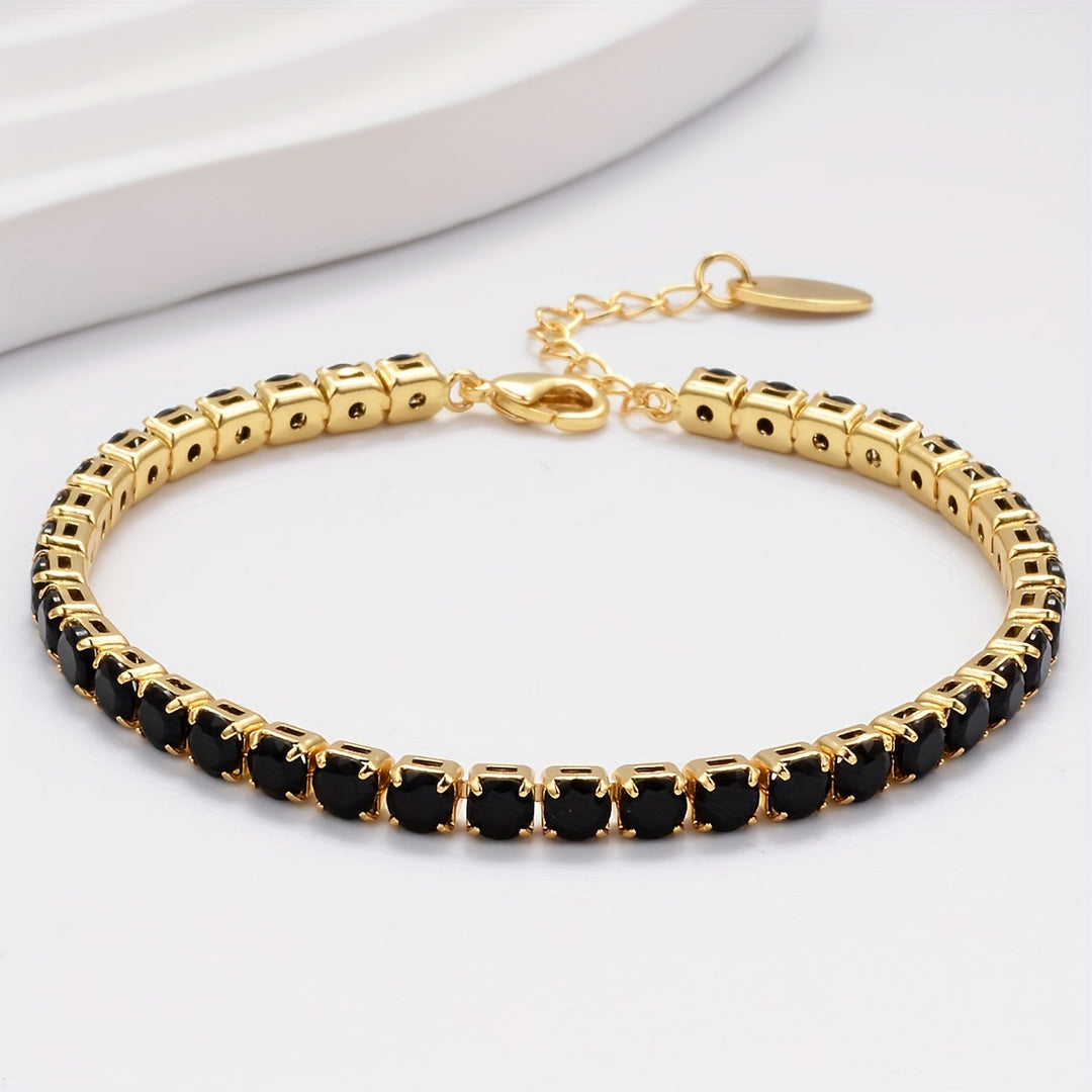 Raffiniertes Gold-Armband im Quadratschliff
