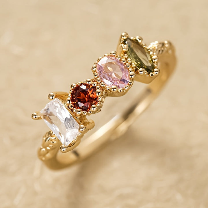 Retro mehrfarbiger Edelstein-Ring