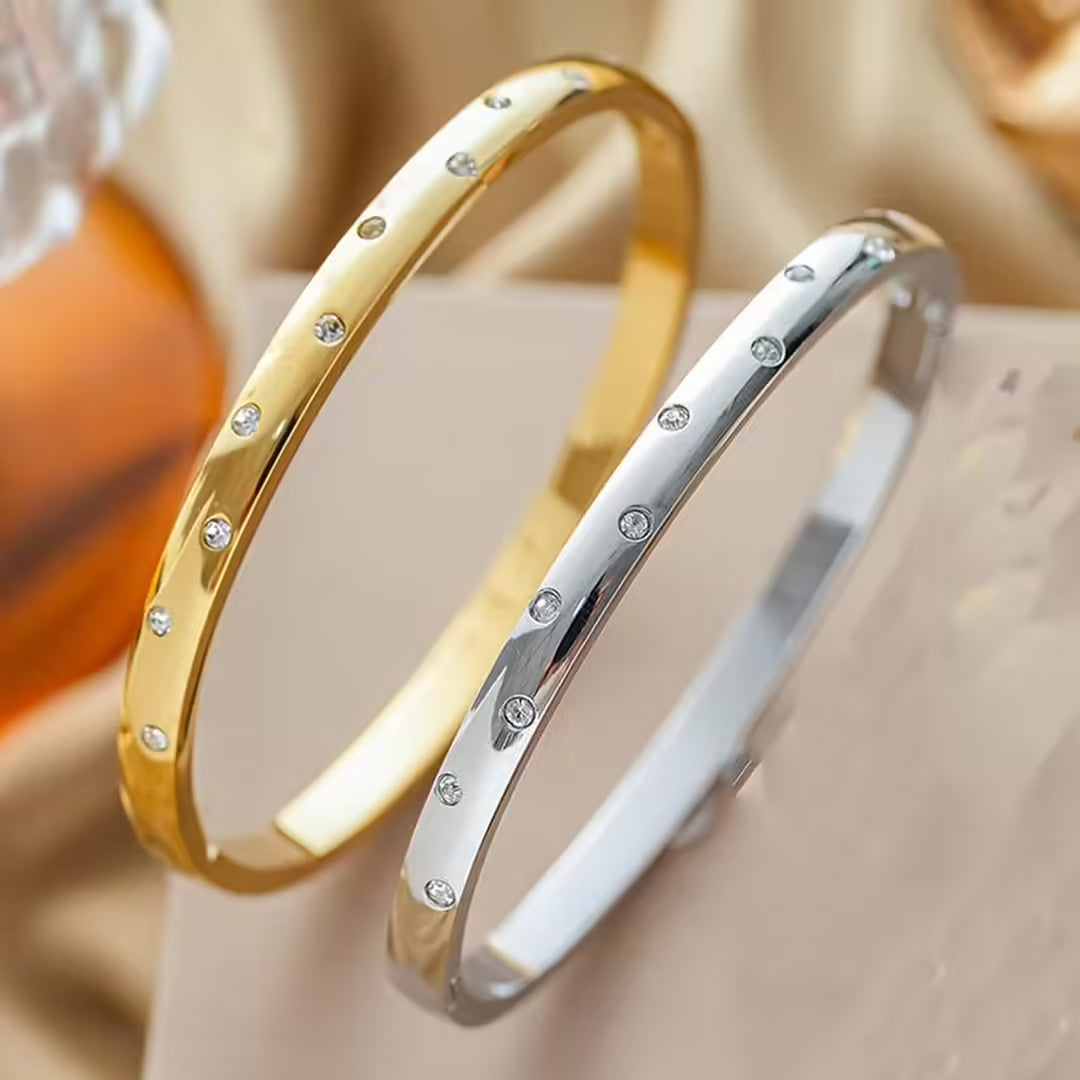 Zeitloses goldenes Zirkonia Armband