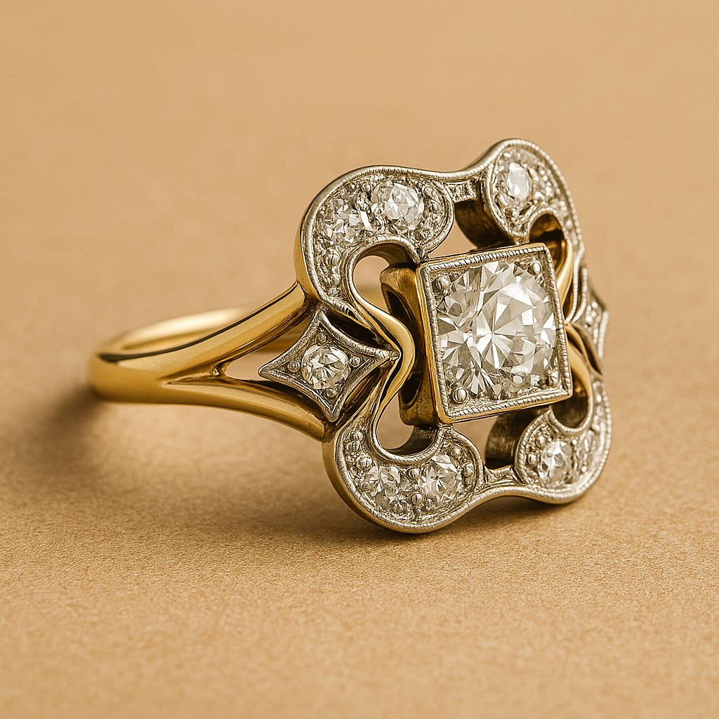 Vintage Zirkonia Gold-Ring