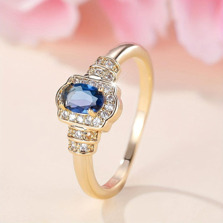 Heirloom Sapphire Halo Crystal Ring