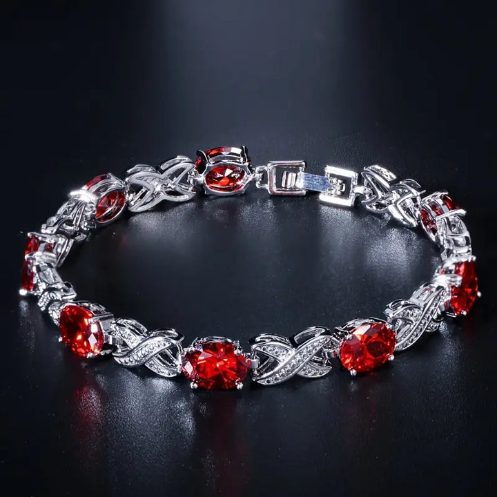 Elegantes Rubin-Kristall-Armband