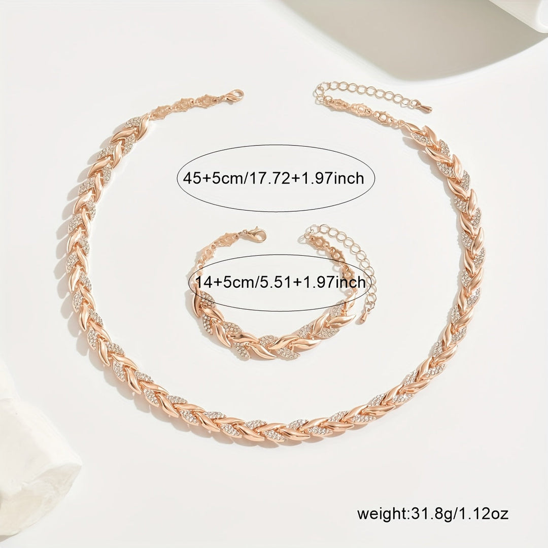Elegantes Glas-Strass Fischschwanz-Set