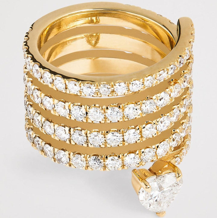 Antiker Gold-Zirkonia Herz-Wickelring