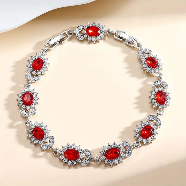 Elegantes Goldarmband mit purpurroter Emaille