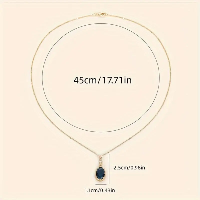 Sapphire Blue Gold Necklace