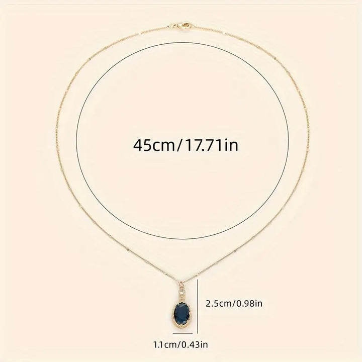Sapphire Blue Gold Necklace