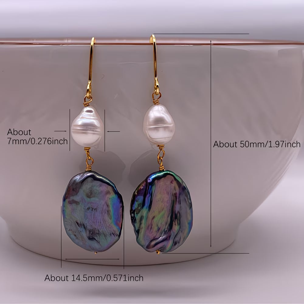 Peacock Pearl Drop Earrings