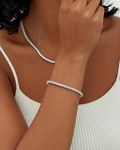 Double Row Crystal Tennis Bracelet