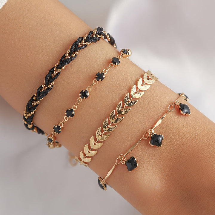Zeitloses schwarzes Zirkonia-Armband-Set