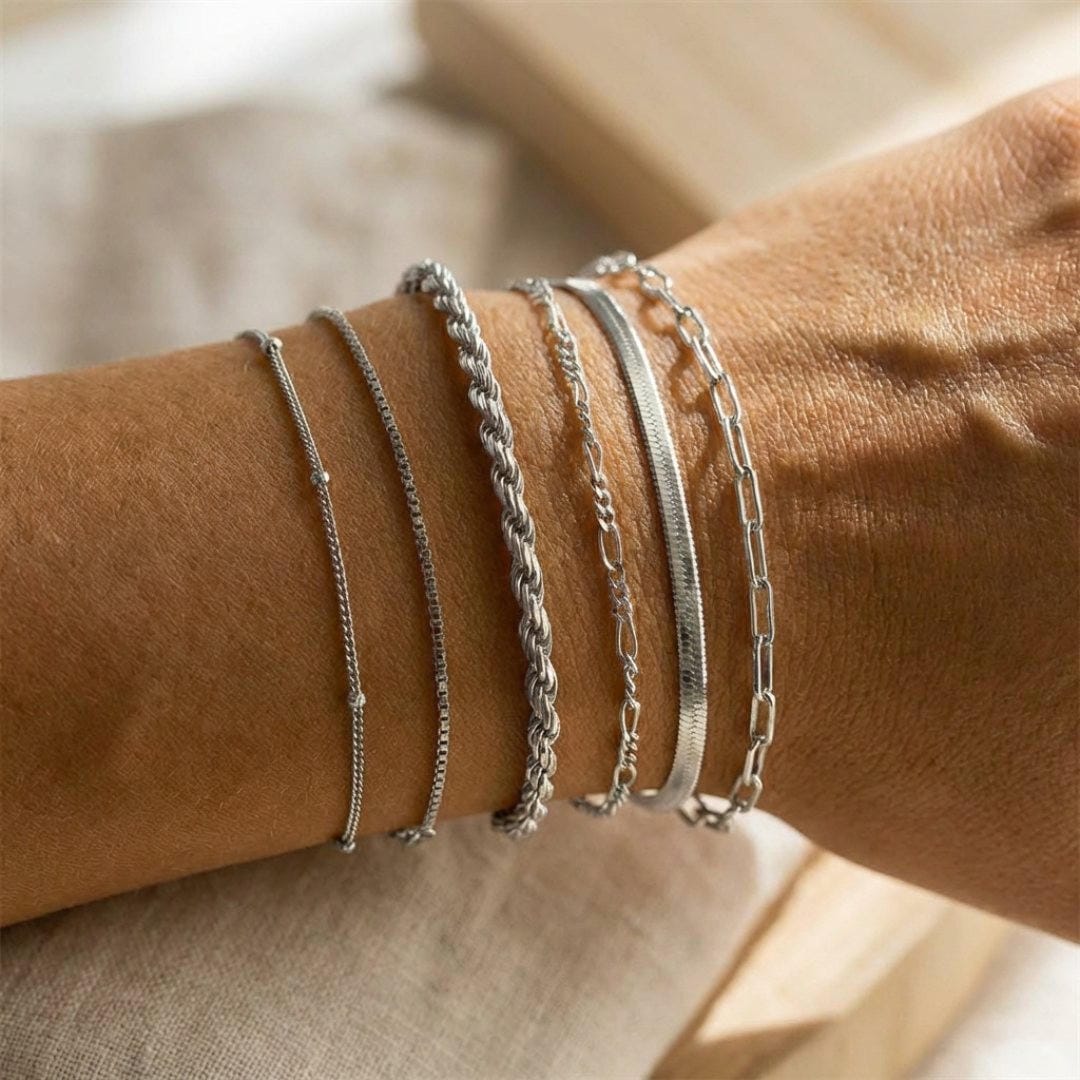 Boho Retro kubanisches Armband-Set