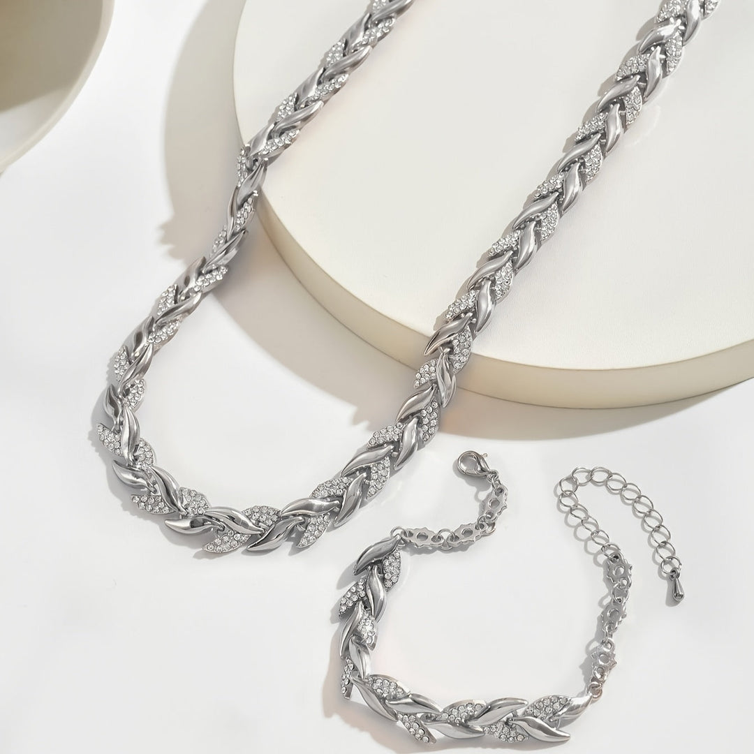 Elegantes Glas-Strass Fischschwanz-Set