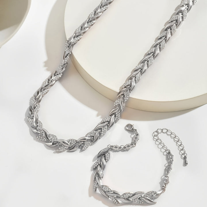 Elegantes Glas-Strass Fischschwanz-Set