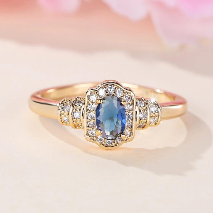 Heirloom Sapphire Halo Crystal Ring