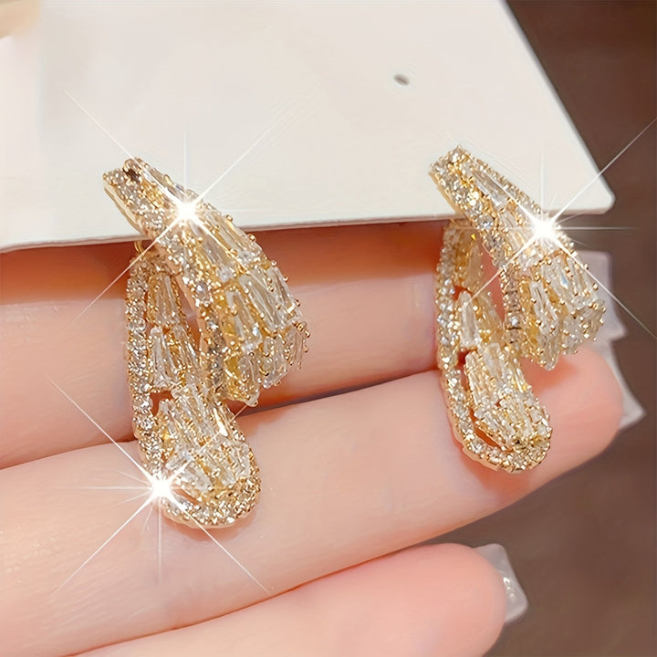 White Gold Cascade Hoop Earrings