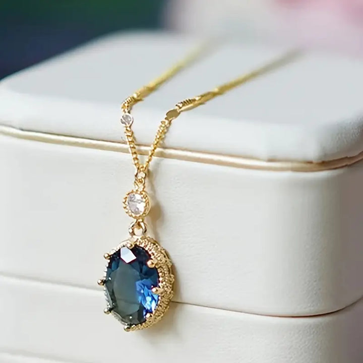 Sapphire Blue Gold Necklace