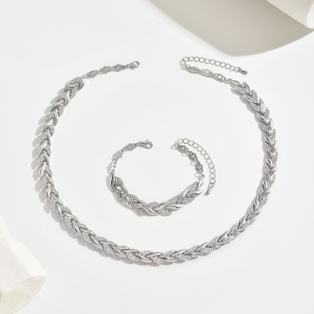 Elegantes Glas-Strass Fischschwanz-Set
